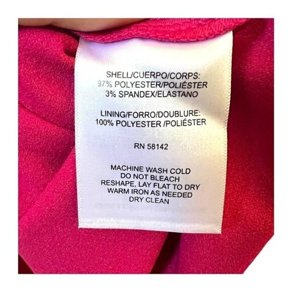 Maggy London Womens Pink High Tie Neck Sleeveless Fit And Flare Dress Sz 12 New - Picture 5 of 6